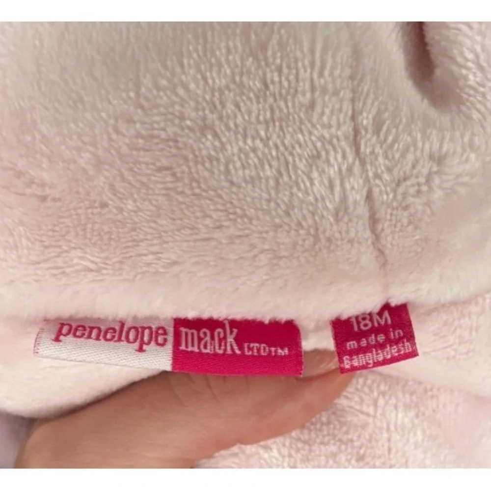 Penelope Mack Toddler Girls Pink Animal Print Fleece‎ Lined Coat Size 18 Months